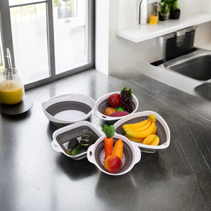 ตะกร้าซิลิโคนอเนกประสงค์สำหรับใส่ของแบบพับเก็บได้ปรับได้, ตะกร้าพลาสติกใส่ของในห้องครัว - Product Image 4