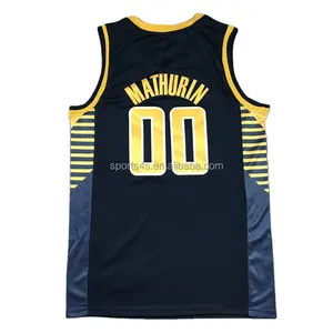 factory store outlet new arrival men's Indiana pacee s 00 Bennedict Mathurin navy yellow edition Jersey