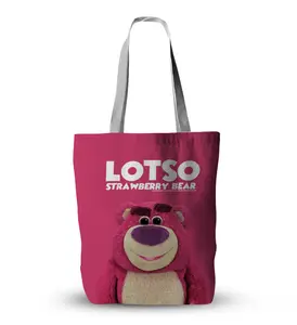 Wholesale Recycled Strawberry Bear Handbag Canvas Bag Student Shoulder Bag