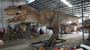 Equipo de Parque de Atracciones Modelos de animatronics de tamaño real artificial altamente realista Estatua de dinosaurio grande Escultura <span class=keywords><strong>T</strong></span> <span class=keywords><strong>Rex</strong></span> - Product Image 2