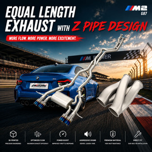 Nuevo escape Catback Valvetronic estilo Z-PIPE para <span class=keywords><strong>BMW</strong></span> M3/<span class=keywords><strong>M4</strong></span> G80/G82 M2 G87 S58, silenciador <span class=keywords><strong>de</strong></span> escape con tubo intermedio <span class=keywords><strong>de</strong></span> longitud igual y tubo en Z - Product Image 1