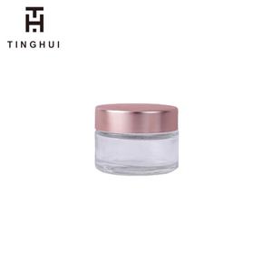 Pot cosmétique en verre dépoli transparent de luxe 2 oz pour beurre corporel, soins de la peau, or rose – 5 ml, 10 ml, 15 ml, 20 ml, 30 ml, 50 ml, 60 ml, 100 ml - Product Image 4