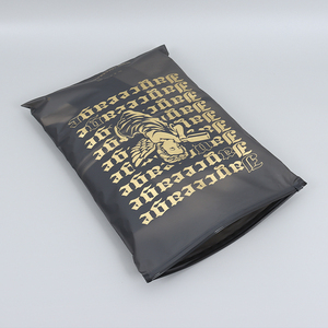 Pochettes recyclées personnalisées avec propre logo sacs en <span class=keywords><strong>plastique</strong></span> d'emballage de vêtements d'expédition de vêtements givrés sac à fermeture éclair givré noir Poly - Product Image 3