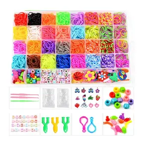 2700Pcs 32 Colors Rubber Bands Kids Educational Toy Diy Crafting Bracelets Gifts Refills Kit Set Rainbow Rubber Bands