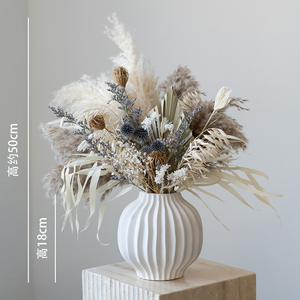 Bouquet de fleurs séchées décoratif Q-154 avec roseaux et pommes de pin pour mariage <span class=keywords><strong>table</strong></span> fleur décor à la maison hôtel événement - Product Image 2