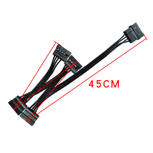 Câble d'extension d'alimentation 4 broches IDE vers 4 ports SATA 15 broches, 45 cm, 18 AWG, pour disque dur <span class=keywords><strong>HDD</strong></span> et lecteur optique, adaptateur répartiteur d'alimentation - Product Image 6