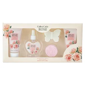 Pink OEM and Spa Set Body Skin Cleaning spa Bath Gifts Sets Shower gel fragrance wholesale hot sale rose fragrance face cream