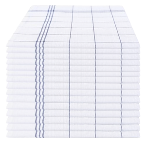 Serviettes de cuisine en coton à carreaux blancs, rectangulaires, tissées, lavables en machine - Product Image 1
