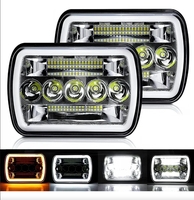 Barra de Luz LED Cuadrada de 7 Pulgadas 4x4 para Auto, 24V, Todoterreno, Foco de Trabajo, Faros Antiniebla para Camioneta SUV