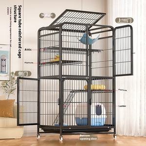 Yavru kediler için Modern ev Villa açık oturma odası <span class=keywords><strong>Pet</strong></span> malzemeleri sürdürülebilir yuva lüks çok katlı Metal kedi kafes - Product Image 5