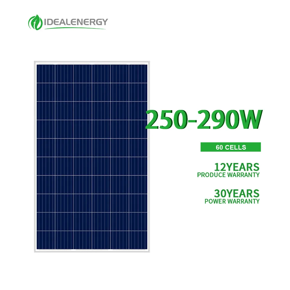 IDEAL Poly perc 250w 255w 260w 270w 280w 285 watt 290wp pvt hybrid solar panels pallet sale in myanmar
