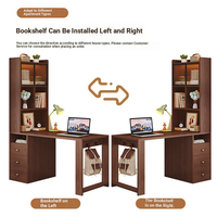 Bureau d'angle de luxe avec étagère intégrée, bureau d'étude multifonction moderne pour chambre à coucher