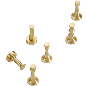 Lideshi Brass Wall <b>Hooks</b> Round Modern Rust Resistant Single <b>Hook</b> For <b>Bathroom</b> Entryway Toilet Door Mounting - Product Image 1
