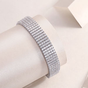 Pass Diamond <span class=keywords><strong>Tester</strong></span> Oro blanco 925 Plata de ley VVS Moissanite Diamond Link Bracelet 2017 - Product Image 5