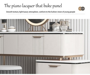 Bộ Ghế Bàn Trang Điểm Kiểu Châu Âu Hiện Đại Hàng Đầu Bằng Đá Cẩm Thạch Màu Đen Bàn Trang Điểm Sang Trọng - Product Image 6