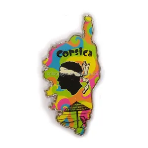 Custom Made Corsica Map Magnet Metal Epoxy Sticker Fridge Magnet Corsica Souvenir Gifts Magnet