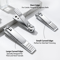 Coupe-ongles incarnés professionnel en acier inoxydable pour manucure, avec étui de voyage en cuir
