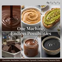 Máquina Comercial de Molienda de Bolas de Chocolate para la Elaboración de Pasta de Cacao y Mantequilla de Nueces, Refinadora Vertical de Acero Inoxidable con Certificación CE