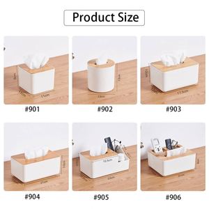 Portapañuelos Facial Promocional con Logotipo Personalizado, Regalo Publicitario, Caja de Pañuelos de Plástico de Lujo para el Hogar y el Automóvil con Tapa de Bambú - Product Image 5