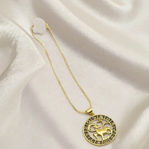 Hengdian Constellation Series Venta caliente 18K chapado en oro Aries enlace cadena collar clásico Lucky Passion joyería al por mayor - Product Image 6