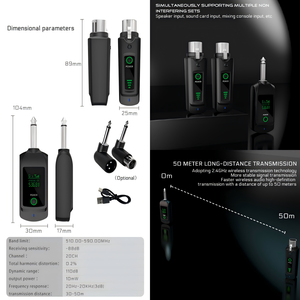 Sistema de Micrófono de Mano Dinámico Cardioide Profesional con Conversión Cableada/Inalámbrica, Conector XLR, Cancelación de Ruido - Product Image 2