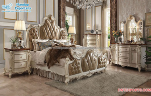 Juego de Muebles de Dormitorio de Lujo Estilo Europeo, Juego de Cama de Madera Maciza Hecho a Mano, Muebles de Dormitorio Clásicos Acolchados de Última Generación, Nueva Zelanda - Product Image 2