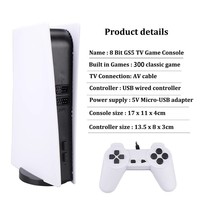 Console de Jeu Rétro Transfrontalière GS5-300A Sans Fil 2.4G pour Console de Jeu TV P5 avec 620 Jeux Universels 8-Bit, Prise EU & US