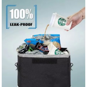 Free Sample Black <b>Car</b> Garbage Bag Trash <b>Bin</b> Trash Can With Lid Storage Pocket - Product Image 5