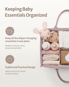 Organizador de Pañales para Bebé, Cesta Portátil Grande para Pañales, para Mesa Cambiadora, Organizador de Pañales, Bolsa de Viaje para Auto - Product Image 6