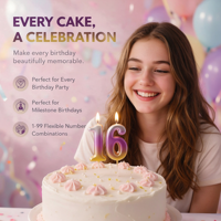 Ensemble de bougies numérotées pour gâteau 0-9, multicolores, sans fumée, dégradé métallique, bougies 3D en forme de chiffres pour fête d'enfants, faible MOQ