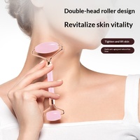 Masseur à rouleaux double tête en métal, non en jade, en forme de cœur, pour le visage et les méridiens, ensemble de grattoirs de beauté, modèle 002 avec logo personnalisé