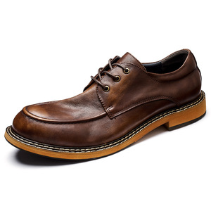 Chaussures en cuir tendance pour hommes, chaussures décontractées rétro de style anglais pour hommes, chaussures tendance pour hommes version coréenne, cuir de vachette de qualité supérieure - Product Image 5