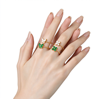 Bague papillon pour femme, plaquée or 18 carats, acier inoxydable, zircone cubique, bague de luxe DIY tendance
