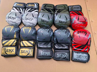 Gants MMA Professionnels 7oz Noir Mat pour Entraînement Sanda Sparring Grappling Muay Thai Motif Imprimé Tailles 6oz 8oz pour Salles de Sport