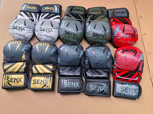 <span class=keywords><strong>Guantes</strong></span> de MMA Profesionales de 7 oz en Negro Mate para Entrenamiento Sanda Sparring Grappling Muay Thai con Diseño Impreso Tallas 6 oz 8 oz para Gimnasios - Product Image 5