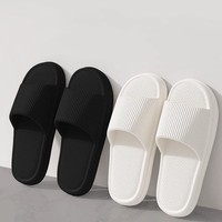 Sandalias Unisex de EVA con Rayas, Antideslizantes, Plataforma Gruesa, Secado Rápido, para Ducha, Baño, Hogar, Hotel, Uso Diario en Interiores y Exteriores