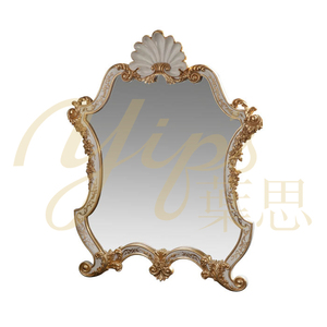 Yips กระจกตกแต่งคอนโซล LD-2004-1853กลางศตวรรษที่ทันสมัยภาพวาดด้วยมือรูปใบไม้ทองที่ทำด้วยมือโอกาสวันเกิดไม้ - Product Image 1