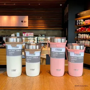 <span class=keywords><strong>Tyeso</strong></span> แก้วกาแฟสแตนเลส550/710มล. พร้อมหลอดขวดน้ำในรถยนต์กระติกน้ำสุญญากาศแบบมีฝาปิดสองชั้น - Product Image 2