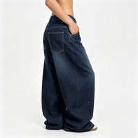 Jean baggy femme en denim bleu délavé, coupe ultra large, taille haute, style vintage, pantalon ample en jean pour femme