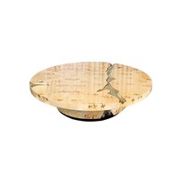 Table basse ronde contemporaine en placage de loupe de noyer Fabrication de meubles de salon de luxe sur mesure avec conception
