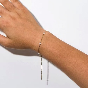เครื่องประดับ ZYO สร้อยข้อมือไข่มุกน้ำจืดแท้ชุบทอง 18k PVD สร้อยข้อมือสแตนเลส เครื่องประดับแฟชั่นสำหรับผู้หญิง - Product Image 2