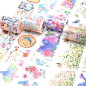 Adesivi decorativi personalizzati corea giapponese fai da te stampa cartone animato animale domestico Design trasparente adesivo decorativo Washi Tape