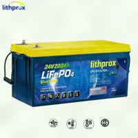Batterie LiFePO4 24V 200AH 5KW Portable à Décharge Profonde pour VR et Marine avec BMS Intelligent RS485, Bornes M8, 6000 Cycles, CE RoHS IP67