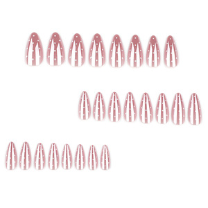 Faux <span class=keywords><strong>ongles</strong></span> en amande, étiquette privée, vente en gros, fournisseur de luxe, <span class=keywords><strong>ongles</strong></span> à presser, 24 pièces, design réutilisable - Product Image 3