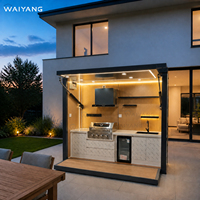 Dapur Luar Ruangan Tertutup dengan Kabinet Modular dan Grill, Kabinet Dapur Luar Ruangan untuk Halaman Belakang