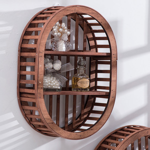 Wooden <b>Wall</b> <b>Mounted</b> Storage Rack Heart Shape 2 Tier For Home Decoration Valentine's Day Display <b>Shelf</b> - Product Image 2