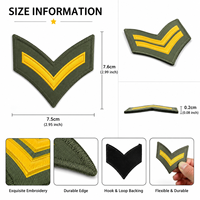 Écusson Tactique Personnalisé Brodé Chevron Rayé à Coudre ou Thermocollant pour Uniformes de Sécurité et Accessoires Vestimentaires