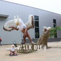 Handgemachte lebensechte Griffin und Baby Model Animatronic Raubvogel mit realistischen Federn für Zoo Adventure Park & Indoor