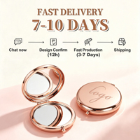 Miroir compact en métal gravé sur mesure avec grossissement double face, cadeau de maquillage de voyage de luxe pour demoiselles d'honneur et événements d'entreprise