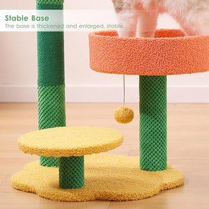 Árbol para Gatos de Sisal Natural con Percha, Pelota Colgante y Flor de Peluche, Torre para Gatos de Interior y Gatitos - Product Image 3